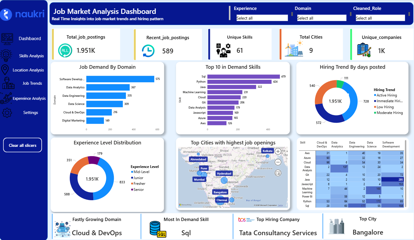 Naukri Job Market Intelligence Dashbaord 